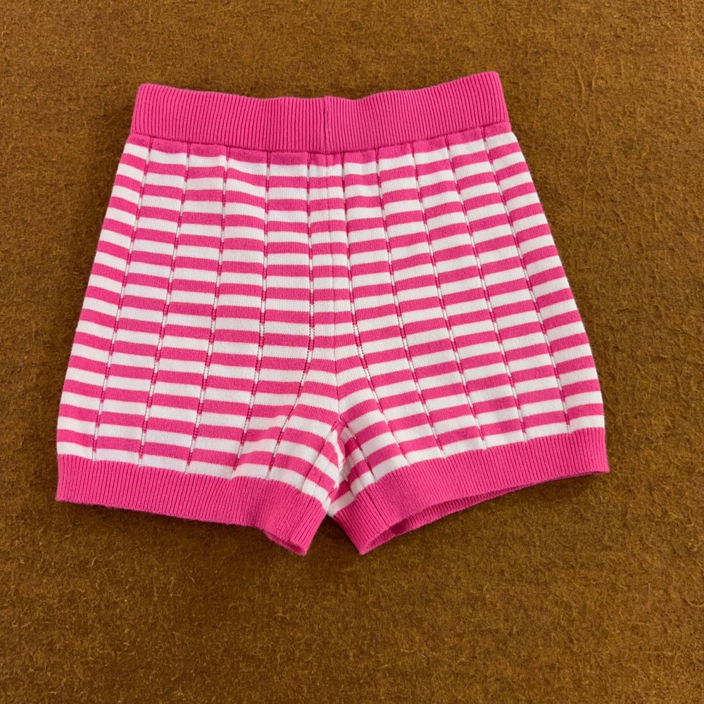 Habitual Girl Size Small 7/8 Pink Striped Knit Pull On Shorts New